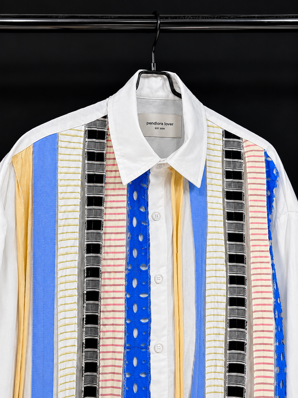 Deconstructed Stripe Panel Shirt
