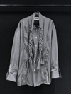 Ash Ribbon Pleated Shirt