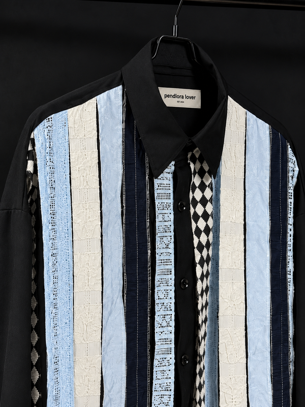 Midnight Stripe Splice Shirt