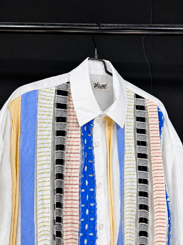 Deconstructed Stripe Panel Shirt