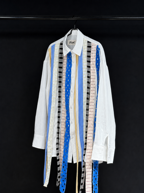 Deconstructed Stripe Panel Shirt