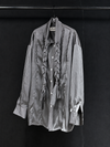 Ash Ribbon Pleated Shirt