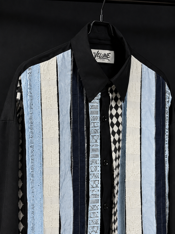 Midnight Stripe Splice Shirt