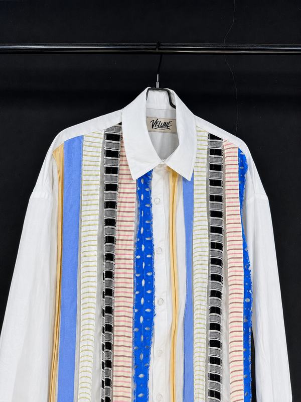 Deconstructed Stripe Panel Shirt